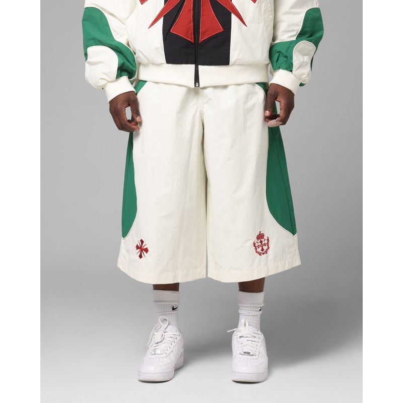 Loiter Club Classic Track Shorts White/Green XS
