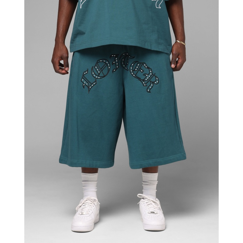 Loiter Destruct Sweat Shorts Teal XS