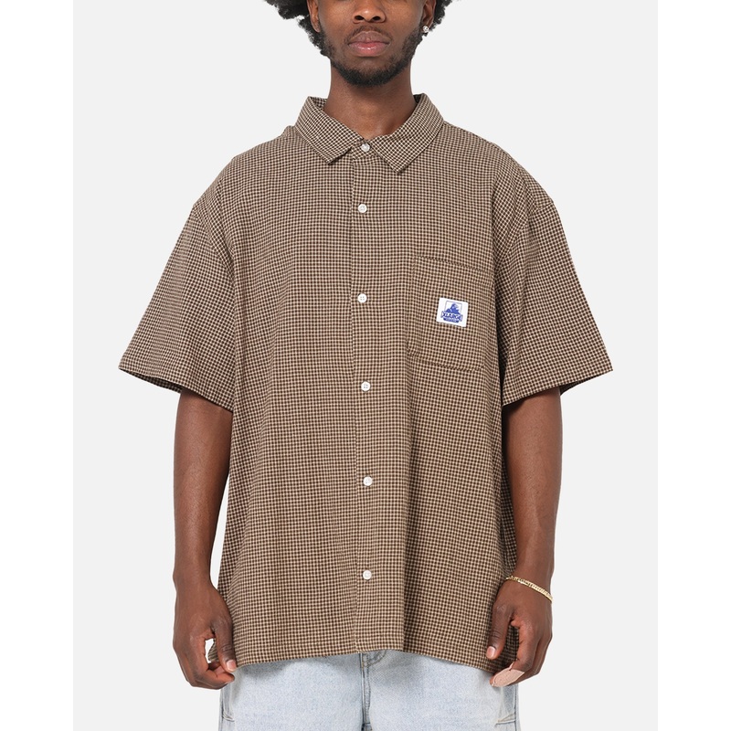 X-Large Liam Button Up Shirt Brown S