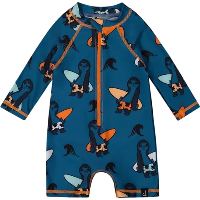 Deux par Deux Printed One-Piece Long Sleeve Rashguard – Baby Boy