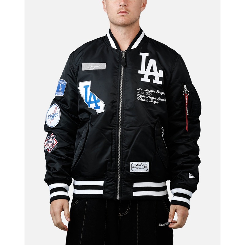 New Era X Alpha Series X MLB Los Angeles Dodgers MA-1 Bomber Jacket Black S