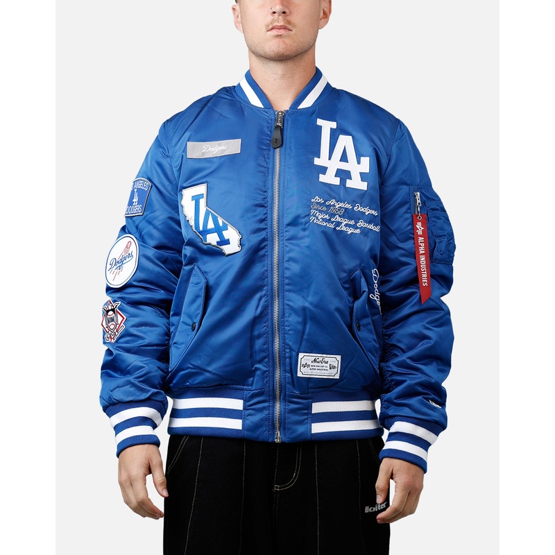New Era X Alpha Series X MLB Los Angeles Dodgers MA-1 Bomber Jacket Dark Royal S