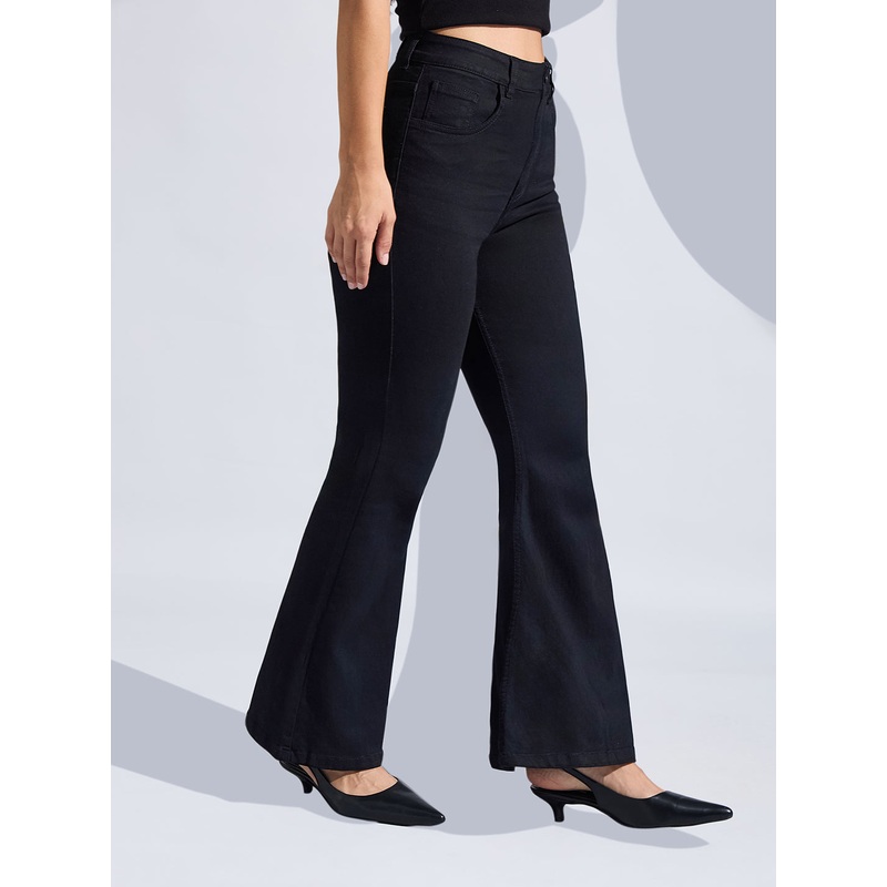 24/7 Comfort Black Bootcut High-Rise Regular Stretchable Denim Jeans 26 Black