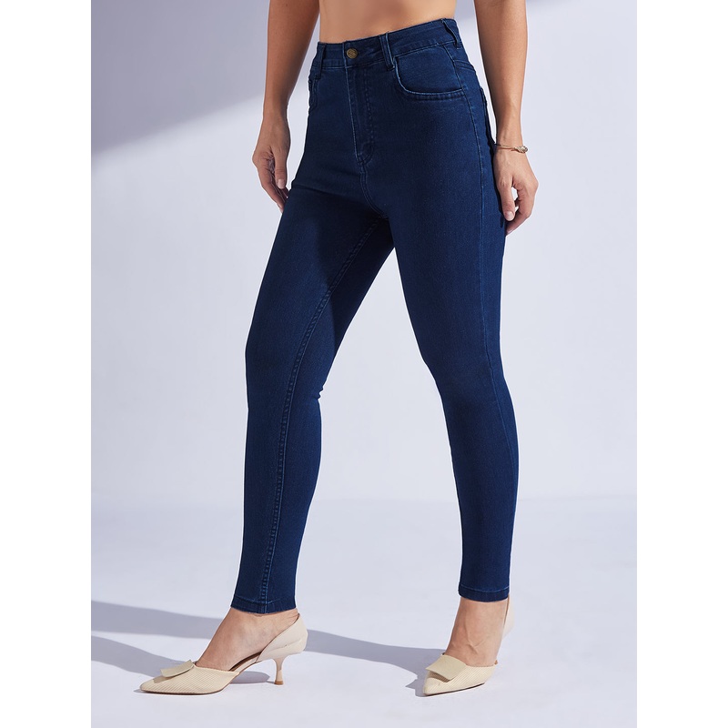 CHASEstretch Women’s Navy Blue Skinny High-Rise Regular Stretchable Denim Jeans 26 Navy Blue
