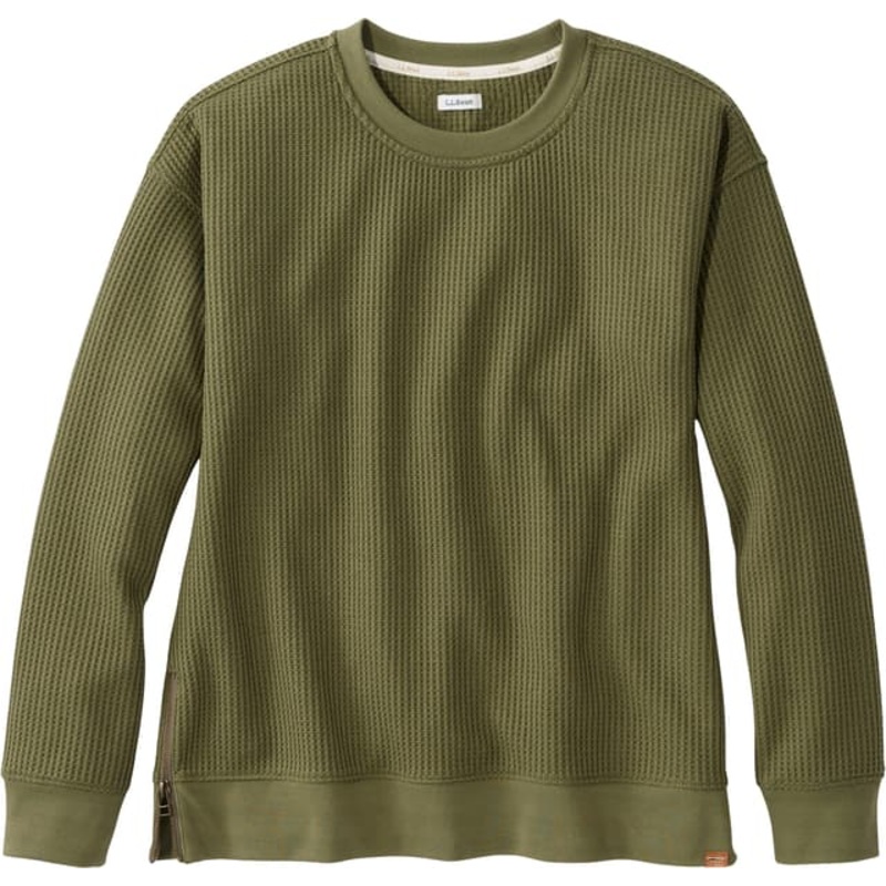 L.L. Bean Birchwood Crewneck Brushed Waffle Top – Women’s