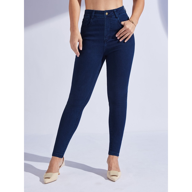 Women’s Navy Blue Skinny High-Rise Stretchable Denim Jeans 26 Navy Blue