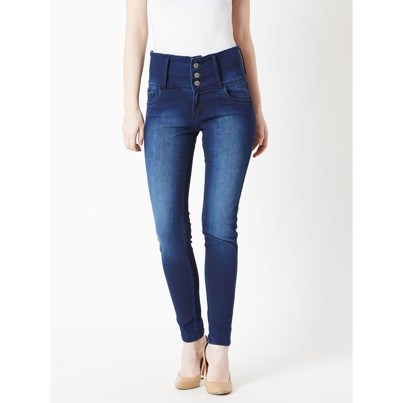 CHASEstretch Women’s Navy-Blue Skinny-Fit High-Rise Stretchable High-Rise Denim Jeans 26 Navy Blue