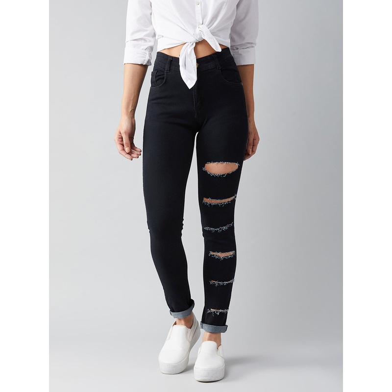 Women’s Black Slim High-Rise Denim Jeans 26 Black