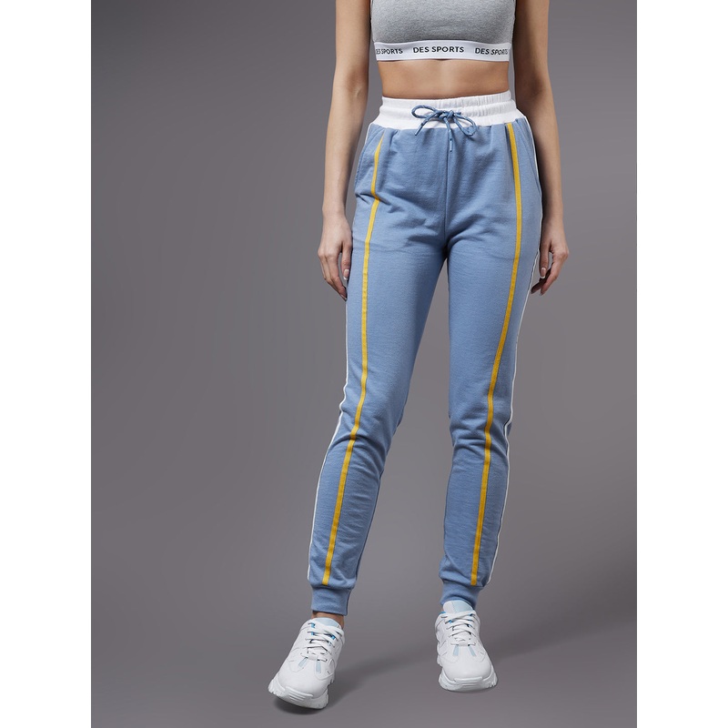 Women’s Blue Solid Regular Joggers XS Blue
