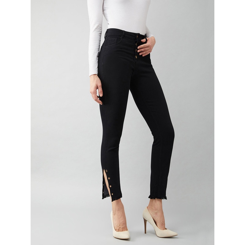 24/7 Comfort Black Skinny-Fit Relaxed High-Rise Stretchable Denim Jeans 26 Black