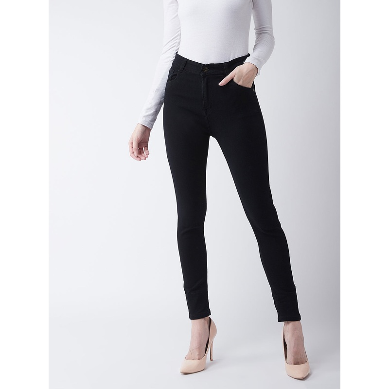 24/7 Comfort Black High-Rise Slim-Fit Stretchable Denim Jeans 26 Black