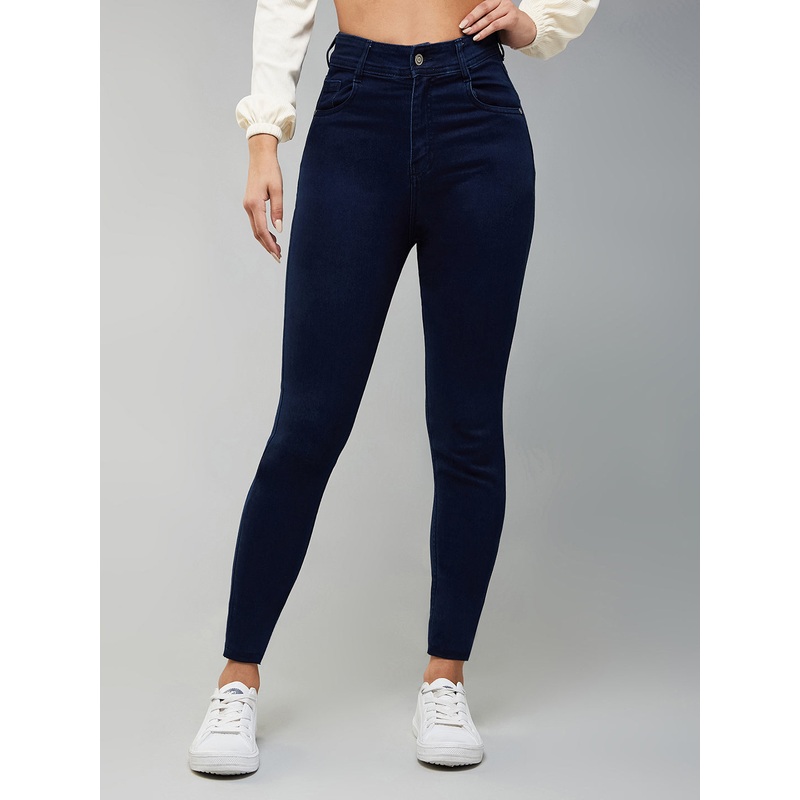 CHASEstretch Navy-Blue Skinny-Fit High-Rise Cropped-Length Denim Jeans 26 Navy Blue