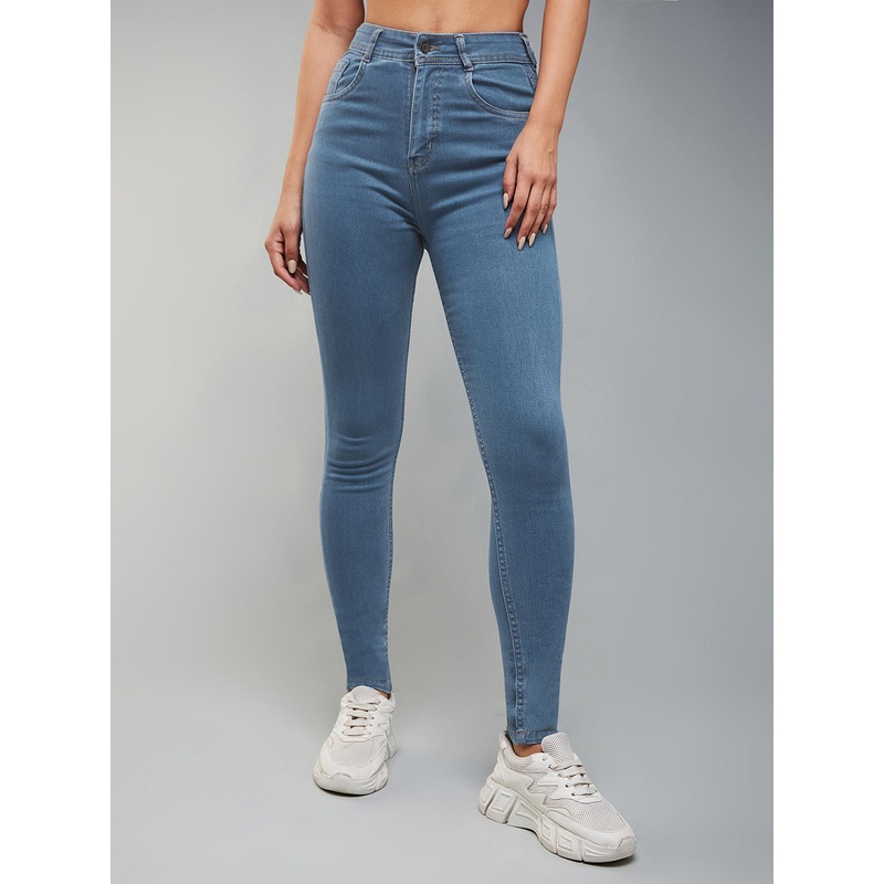 Women’s Blue Skinny High-Rise Denim Jeans 26 Blue