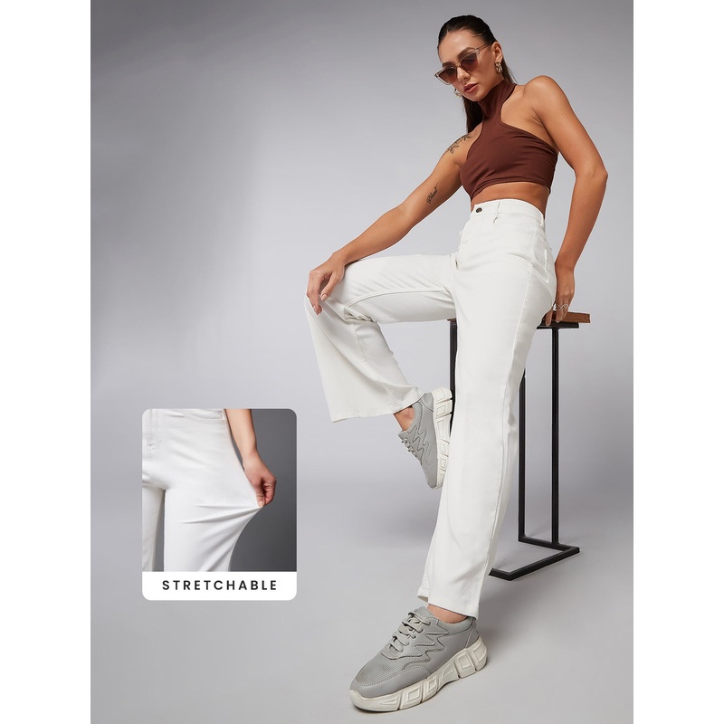 CHASEstretch White Bootcut High-Rise Denim Jeans 26 White