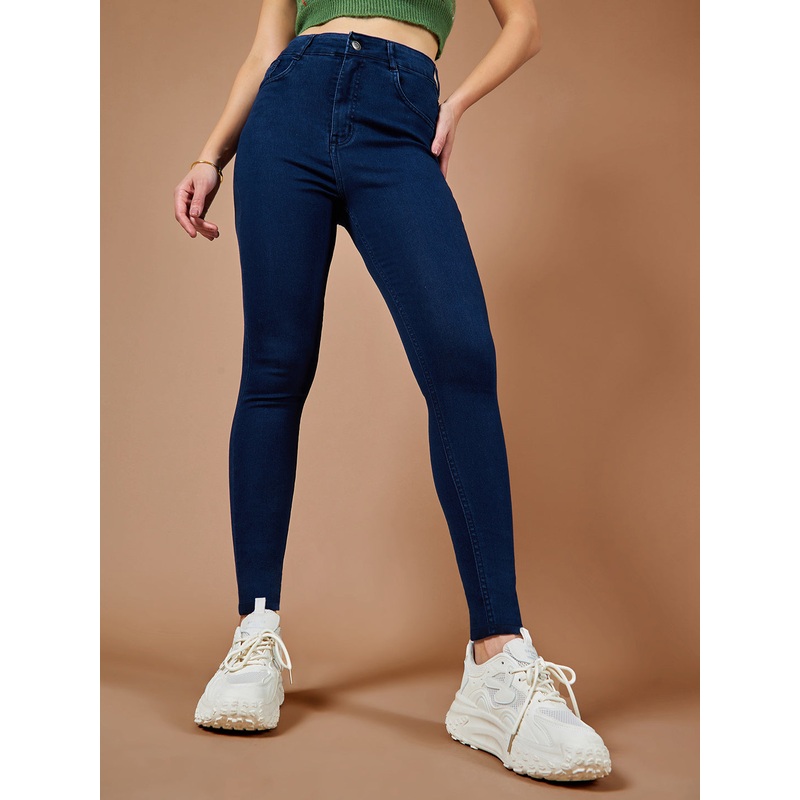 Women’s Navy-Blue Skinny High-Rise Stretchable Denim Jeans 26 Navy Blue