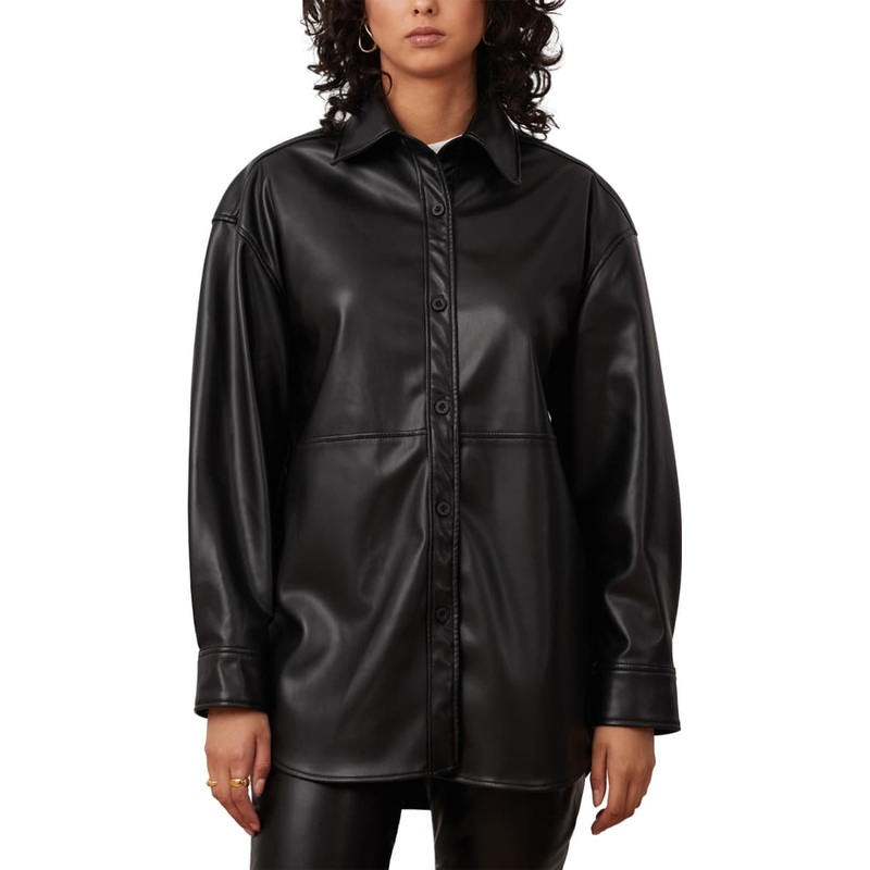 Yoga Jeans Vegan Leather Overshirt – Women’s
